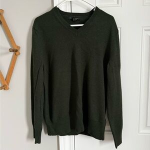 Banana Republic Dark Green V-Neck Sweater